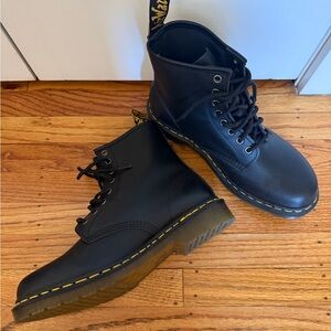 Dr. Martens Black Boots with Yellow Stitching